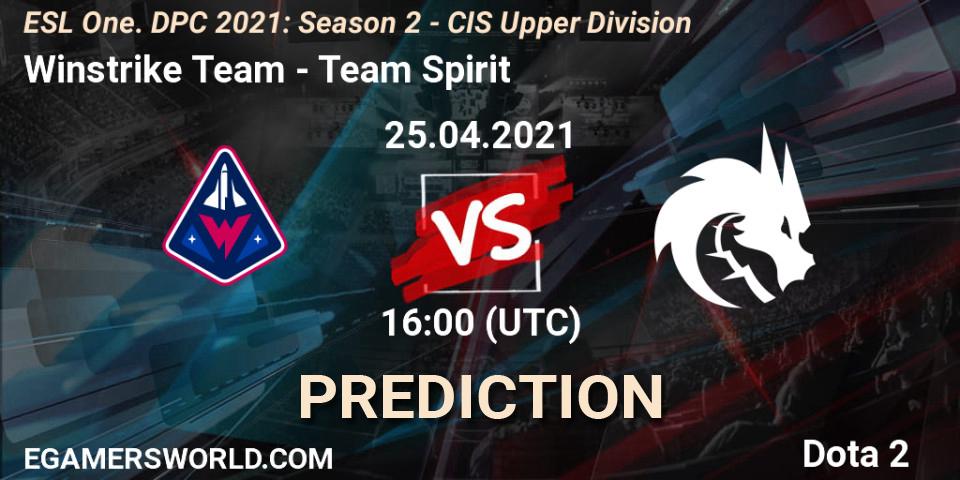 Winstrike Team contre Team Spirit : prédiction de match. 25.04.21. Dota 2, ESL One. DPC 2021: Season 2 - CIS Upper Division