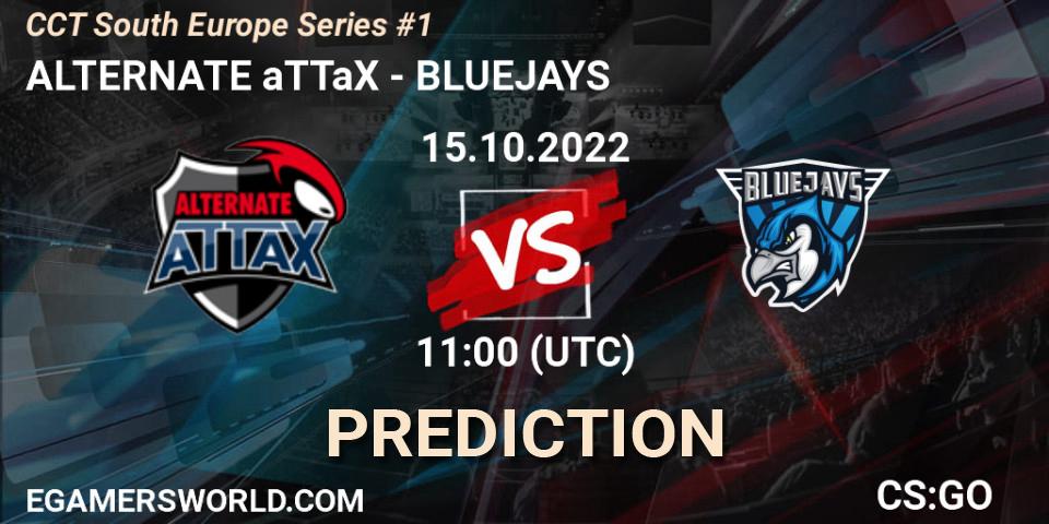 ALTERNATE aTTaX contre BLUEJAYS : prédiction de match. 15.10.2022 at 11:00. Counter-Strike (CS2), CCT South Europe Series #1