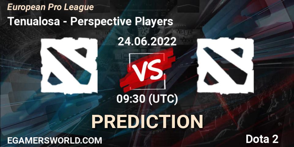 Tenualosa contre Perspective Players : prédiction de match. 24.06.2022 at 09:43. Dota 2, European Pro League