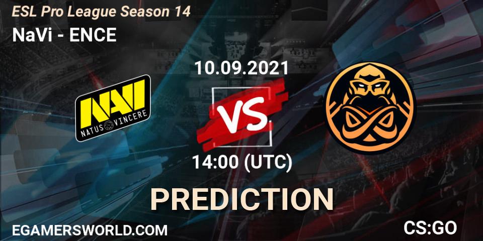 NaVi contre ENCE : prédiction de match. 10.09.21. CS2 (CS:GO), ESL Pro League Season 14