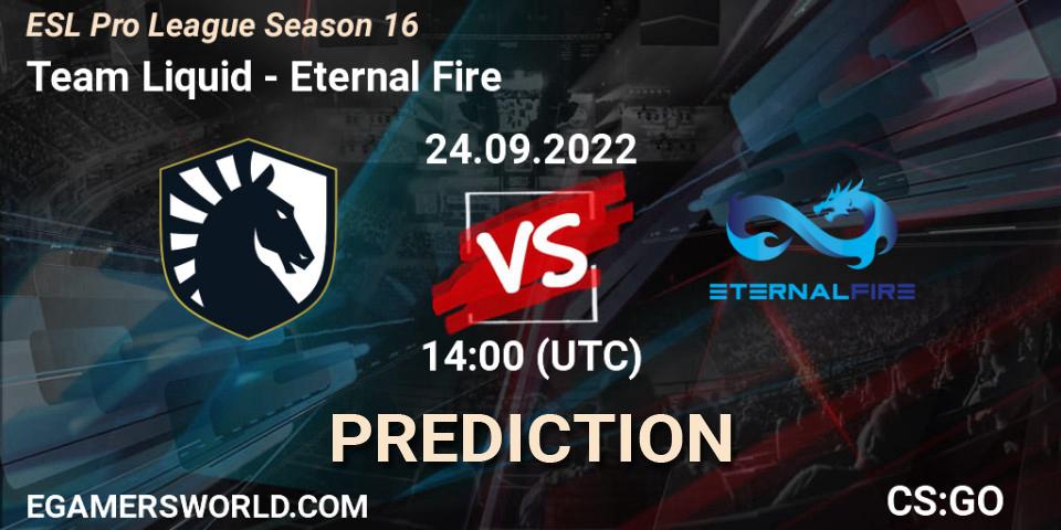 Team Liquid contre Eternal Fire : prédiction de match. 24.09.22. CS2 (CS:GO), ESL Pro League Season 16