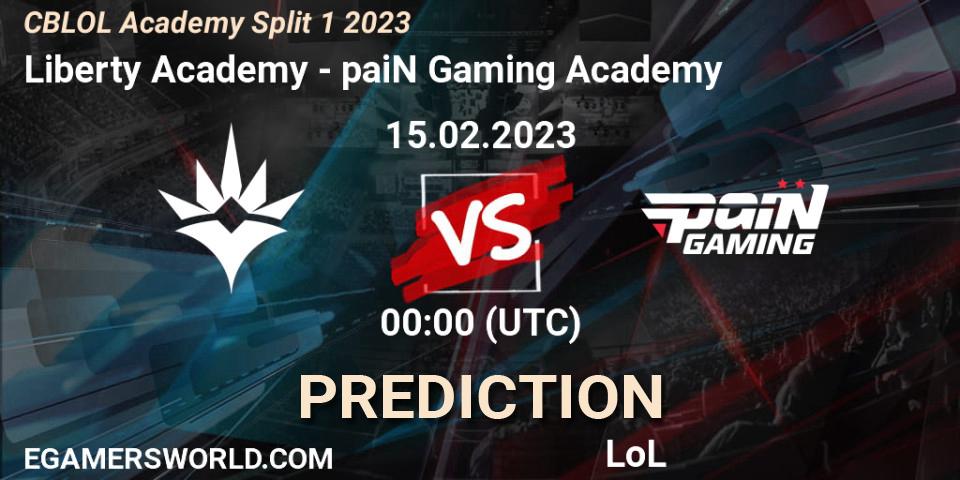 Liberty Academy contre paiN Gaming Academy : prédiction de match. 15.02.2023 at 00:00. LoL, CBLOL Academy Split 1 2023