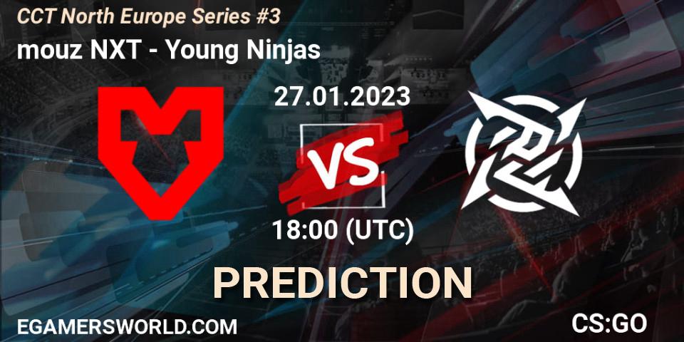 mouz NXT contre Young Ninjas : prédiction de match. 27.01.2023 at 20:00. Counter-Strike (CS2), CCT North Europe Series #3