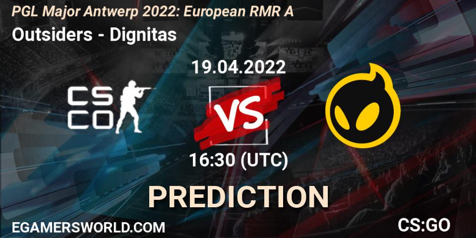 Outsiders contre Dignitas : prédiction de match. 19.04.22. CS2 (CS:GO), PGL Major Antwerp 2022: European RMR A