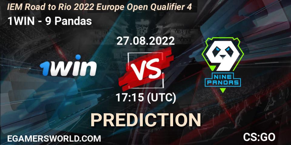 1WIN contre 9 Pandas : prédiction de match. 27.08.2022 at 17:15. Counter-Strike (CS2), IEM Road to Rio 2022 Europe Open Qualifier 4
