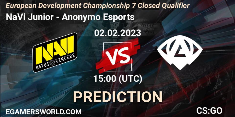 NaVi Junior contre Anonymo Esports : prédiction de match. 02.02.23. CS2 (CS:GO), European Development Championship 7 Closed Qualifier