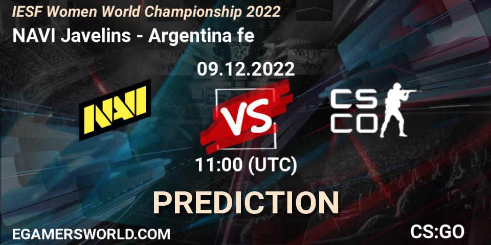 NAVI Javelins contre Argentina fe : prédiction de match. 09.12.22. CS2 (CS:GO), IESF Female World Esports Championship 2022