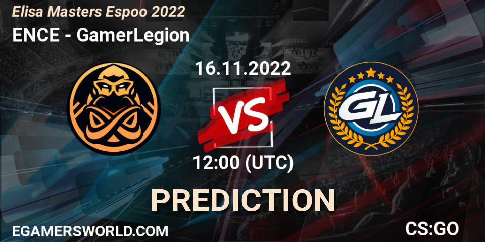 ENCE contre GamerLegion : prédiction de match. 16.11.22. CS2 (CS:GO), Elisa Masters Espoo 2022