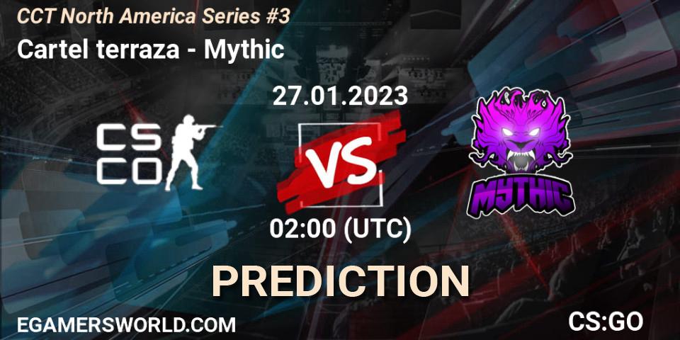 Cartel terraza contre Mythic : prédiction de match. 28.01.23. CS2 (CS:GO), CCT North America Series #3