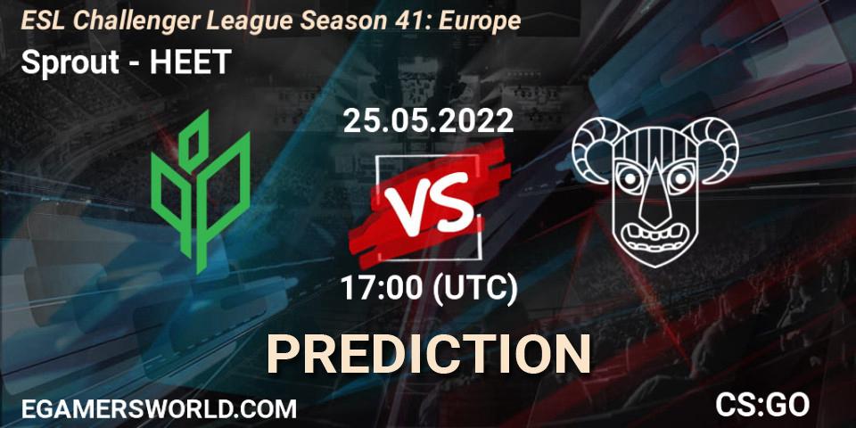 Sprout contre HEET : prédiction de match. 30.05.2022 at 11:00. Counter-Strike (CS2), ESL Challenger League Season 41: Europe