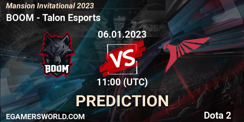 BOOM contre Talon Esports : prédiction de match. 07.01.2023 at 06:50. Dota 2, Mansion Invitational 2023