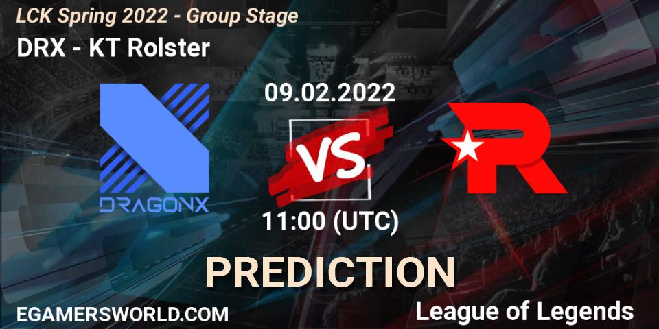 DRX contre KT Rolster : prédiction de match. 09.02.2022 at 11:30. LoL, LCK Spring 2022 - Group Stage