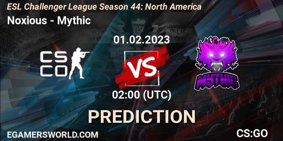 Noxious contre Mythic : prédiction de match. 01.02.23. CS2 (CS:GO), ESL Challenger League Season 44: North America