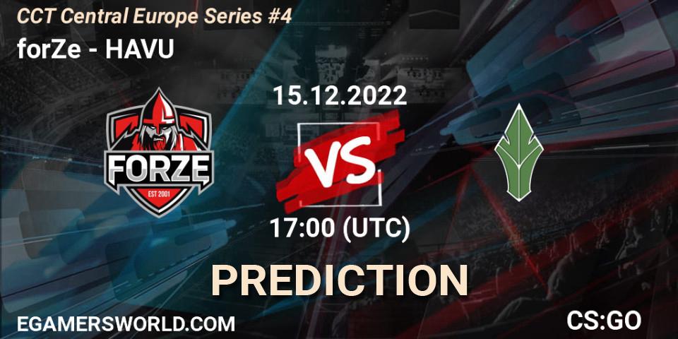 forZe contre HAVU : prédiction de match. 15.12.22. CS2 (CS:GO), CCT Central Europe Series #4