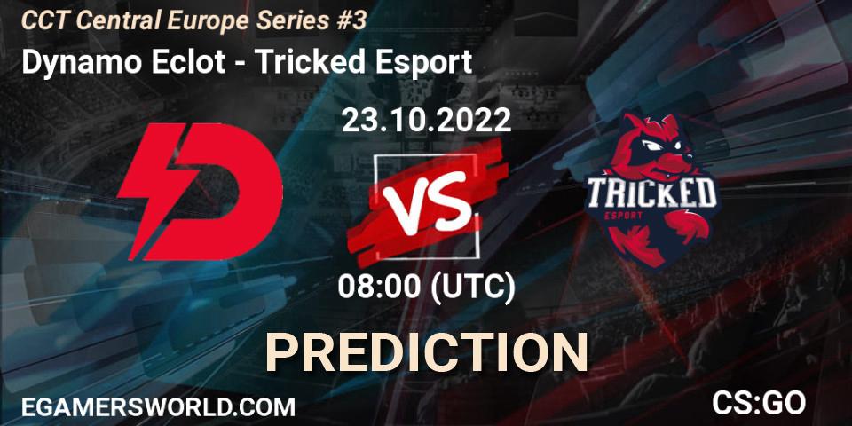 Dynamo Eclot contre Tricked Esport : prédiction de match. 23.10.2022 at 08:00. Counter-Strike (CS2), CCT Central Europe Series #3