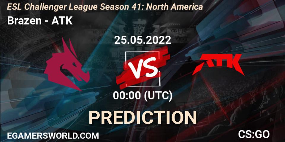 Brazen contre ATK : prédiction de match. 25.05.2022 at 00:00. Counter-Strike (CS2), ESL Challenger League Season 41: North America