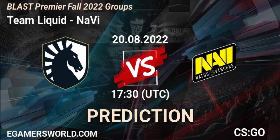 Team Liquid contre NaVi : prédiction de match. 20.08.2022 at 17:45. Counter-Strike (CS2), BLAST Premier Fall 2022 Groups