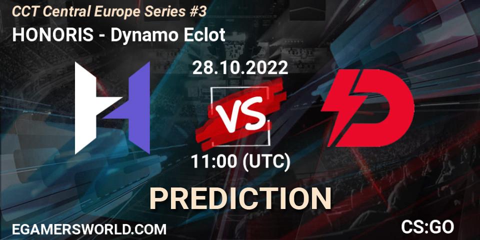HONORIS contre Dynamo Eclot : prédiction de match. 28.10.2022 at 11:00. Counter-Strike (CS2), CCT Central Europe Series #3