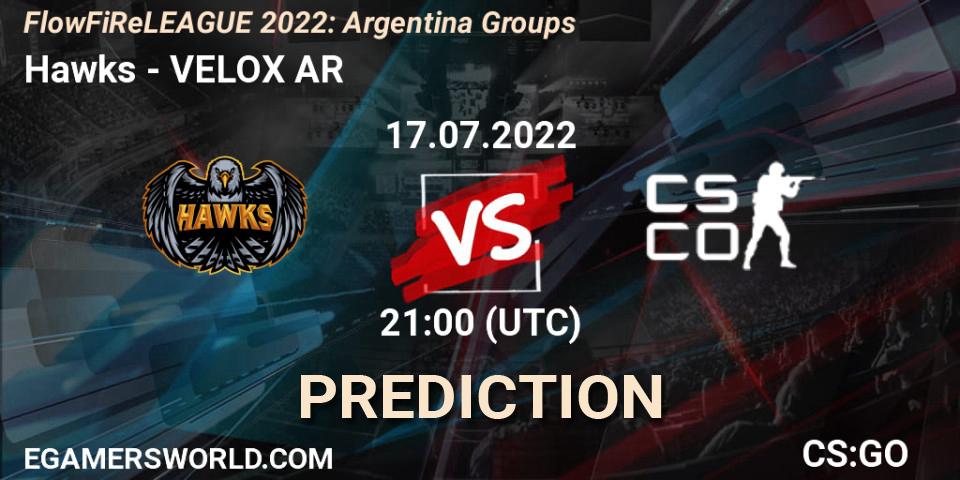 Hawks contre VELOX Argentina : prédiction de match. 18.07.22. CS2 (CS:GO), FlowFiReLEAGUE 2022: Argentina Groups