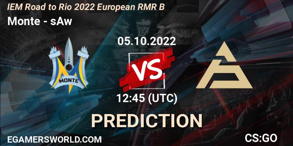 Monte contre sAw : prédiction de match. 05.10.22. CS2 (CS:GO), IEM Road to Rio 2022 European RMR B