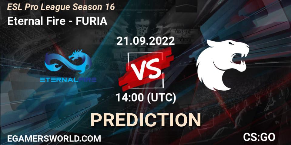 Eternal Fire contre FURIA : prédiction de match. 21.09.2022 at 14:00. Counter-Strike (CS2), ESL Pro League Season 16