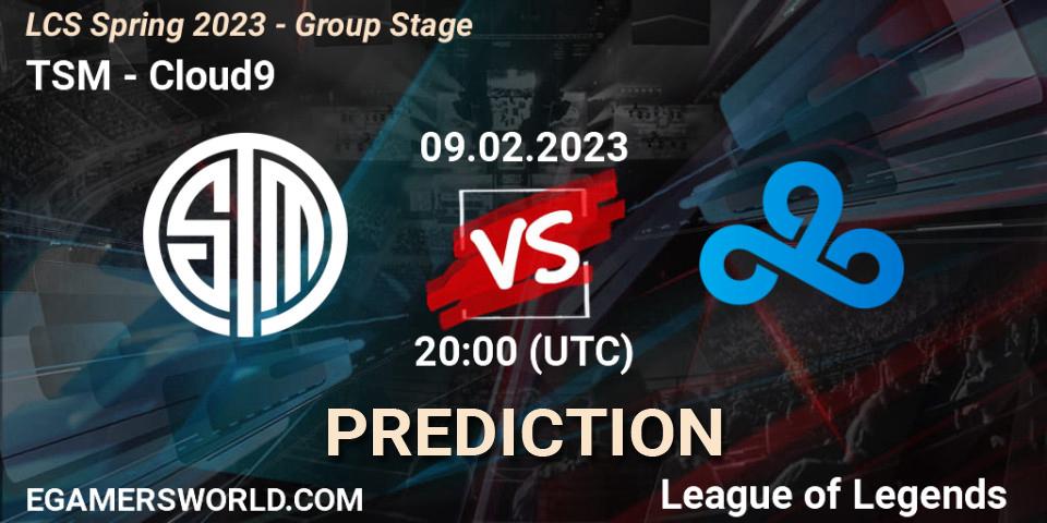 TSM contre Cloud9 : prédiction de match. 09.02.23. LoL, LCS Spring 2023 - Group Stage