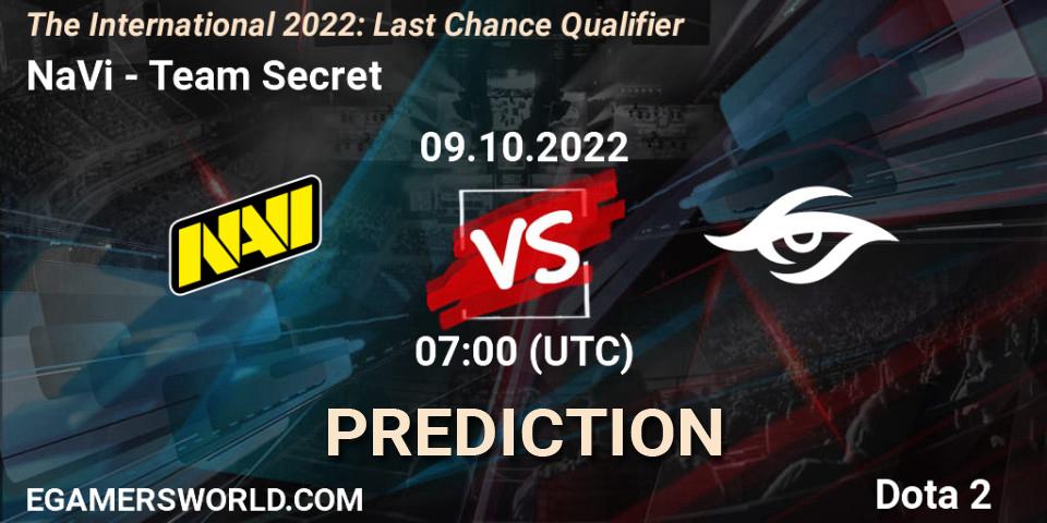 NaVi contre Team Secret : prédiction de match. 09.10.2022 at 07:15. Dota 2, The International 2022: Last Chance Qualifier