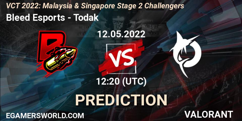 Bleed Esports contre Todak : prédiction de match. 12.05.2022 at 12:20. VALORANT, VCT 2022: Malaysia & Singapore Stage 2 Challengers