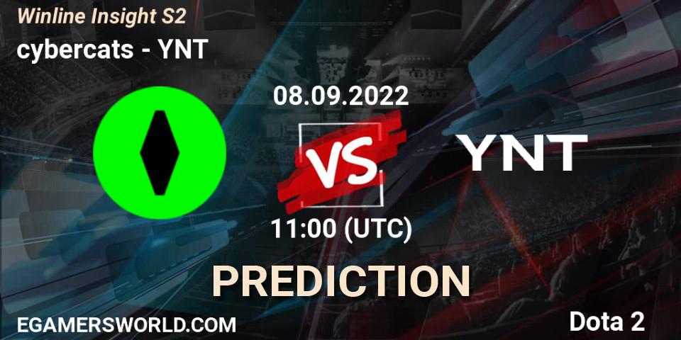 cybercats contre YNT : prédiction de match. 08.09.2022 at 11:02. Dota 2, Winline Insight S2