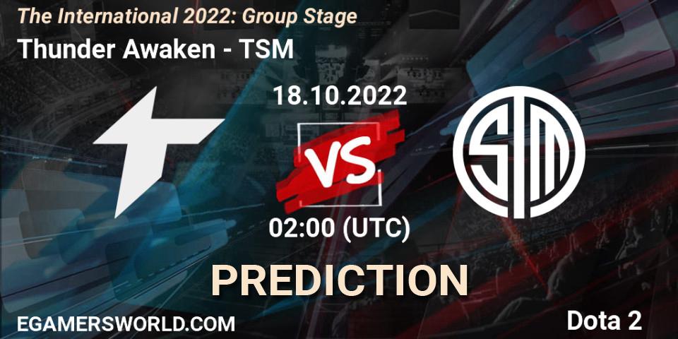 Thunder Awaken contre TSM : prédiction de match. 18.10.22. Dota 2, The International 2022: Group Stage