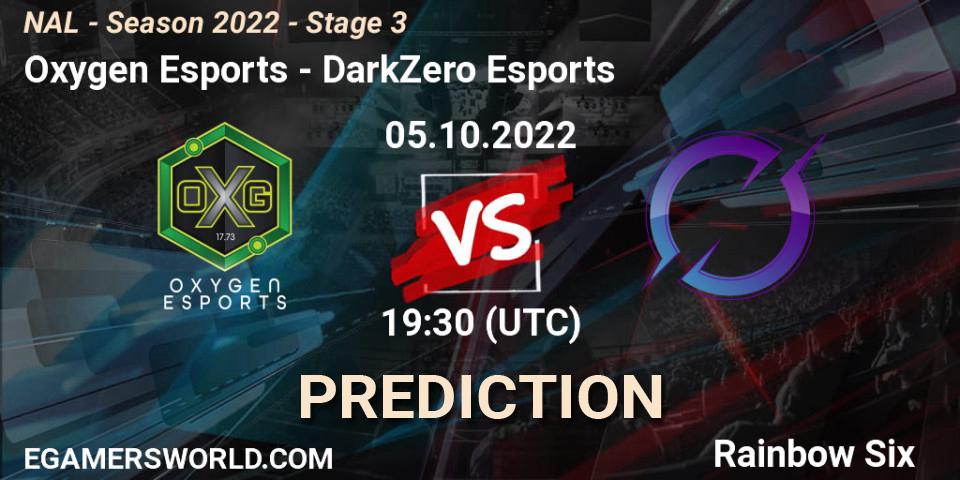 Oxygen Esports contre DarkZero Esports : prédiction de match. 05.10.2022 at 19:30. Rainbow Six, NAL - Season 2022 - Stage 3