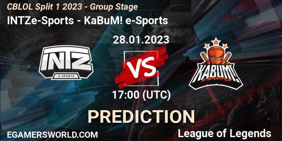 INTZ e-Sports contre KaBuM! e-Sports : prédiction de match. 28.01.23. LoL, CBLOL Split 1 2023 - Group Stage