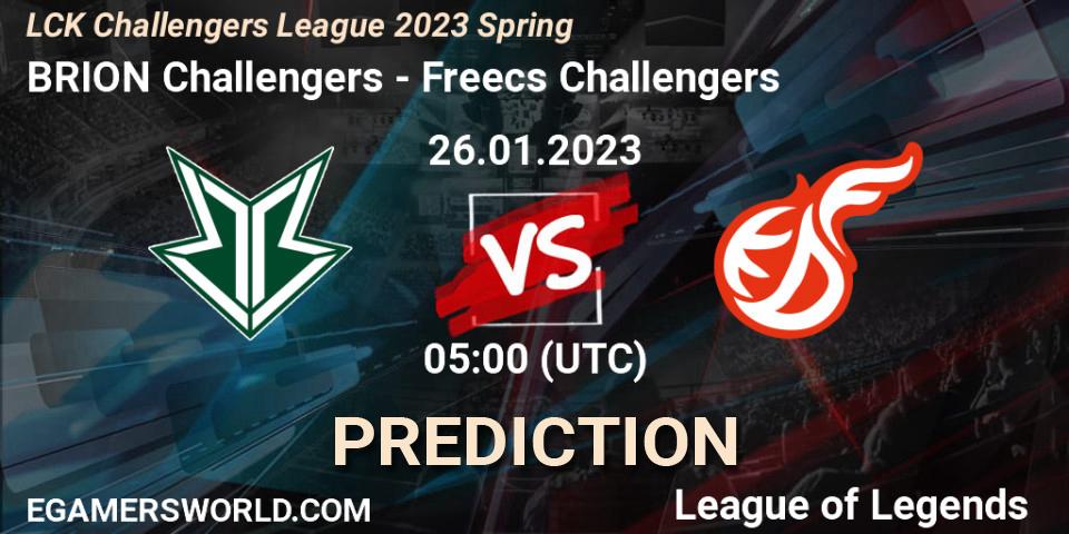 Brion Esports Challengers contre Freecs Challengers : prédiction de match. 26.01.2023 at 05:00. LoL, LCK Challengers League 2023 Spring