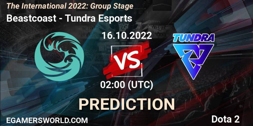 Beastcoast contre Tundra Esports : prédiction de match. 16.10.2022 at 02:02. Dota 2, The International 2022: Group Stage