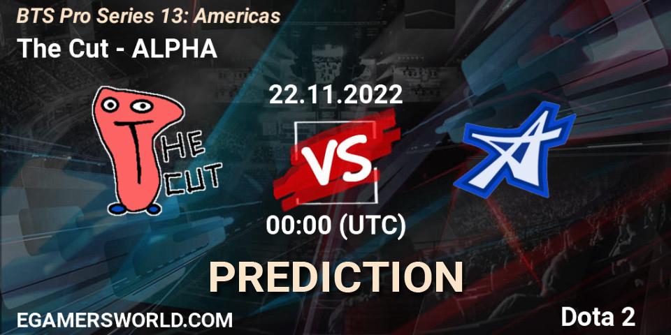 The Cut contre ALPHA : prédiction de match. 21.11.2022 at 23:34. Dota 2, BTS Pro Series 13: Americas