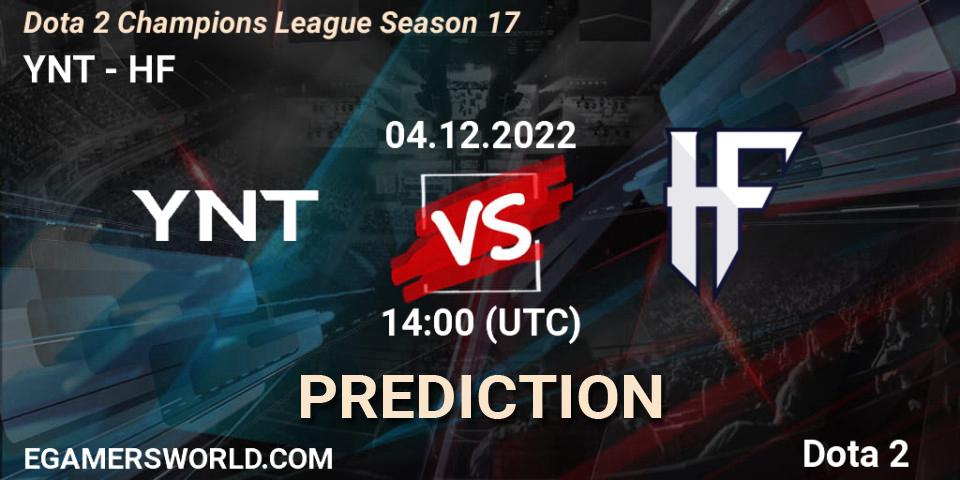 YNT contre HF : prédiction de match. 04.12.22. Dota 2, Dota 2 Champions League Season 17