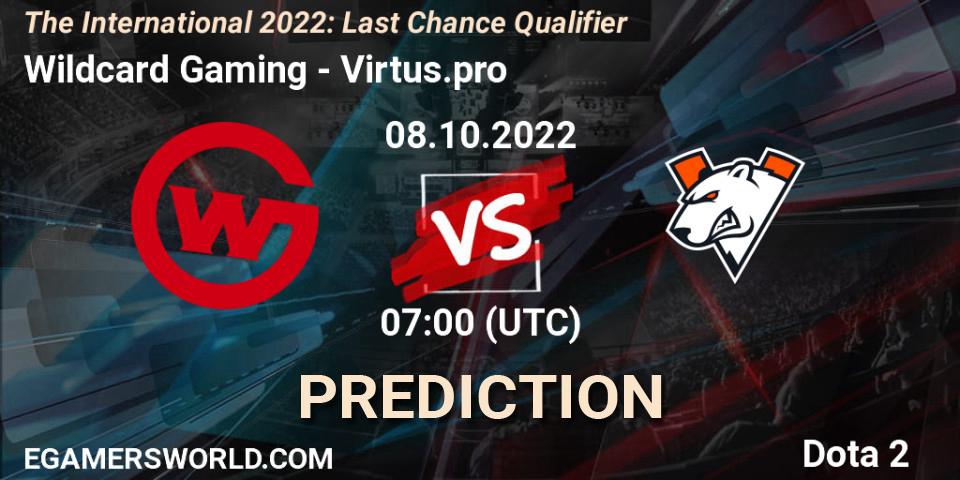 Wildcard Gaming contre Virtus.pro : prédiction de match. 08.10.22. Dota 2, The International 2022: Last Chance Qualifier