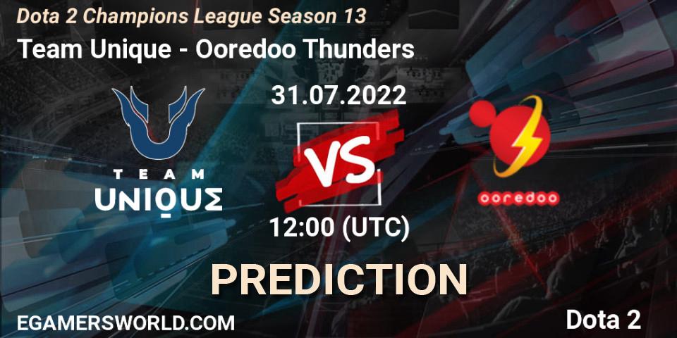 Team Unique contre Ooredoo Thunders : prédiction de match. 31.07.22. Dota 2, Dota 2 Champions League Season 13