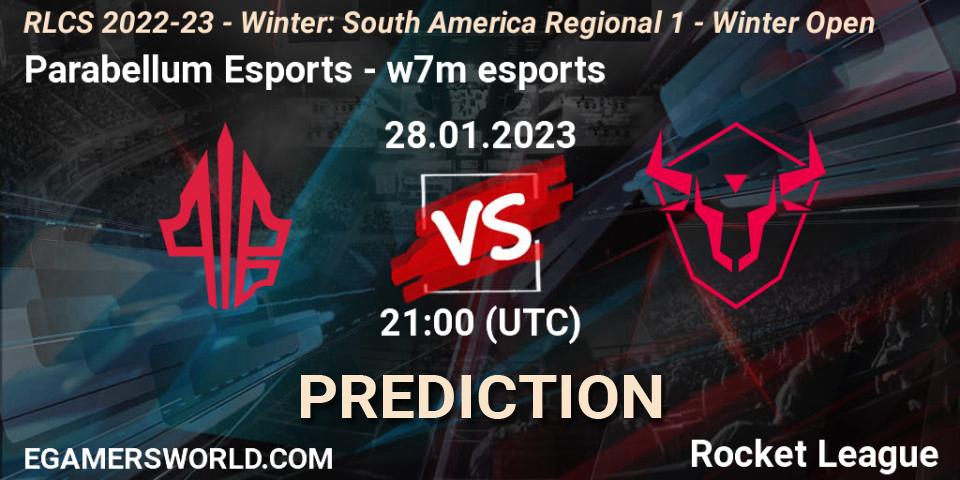 Parabellum Esports contre w7m esports : prédiction de match. 28.01.23. Rocket League, RLCS 2022-23 - Winter: South America Regional 1 - Winter Open