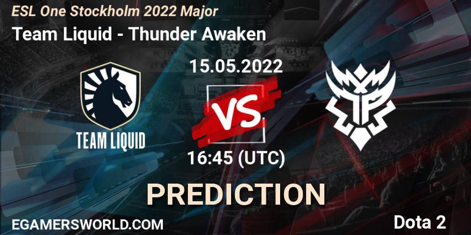Team Liquid contre Thunder Awaken : prédiction de match. 15.05.2022 at 16:35. Dota 2, ESL One Stockholm 2022 Major