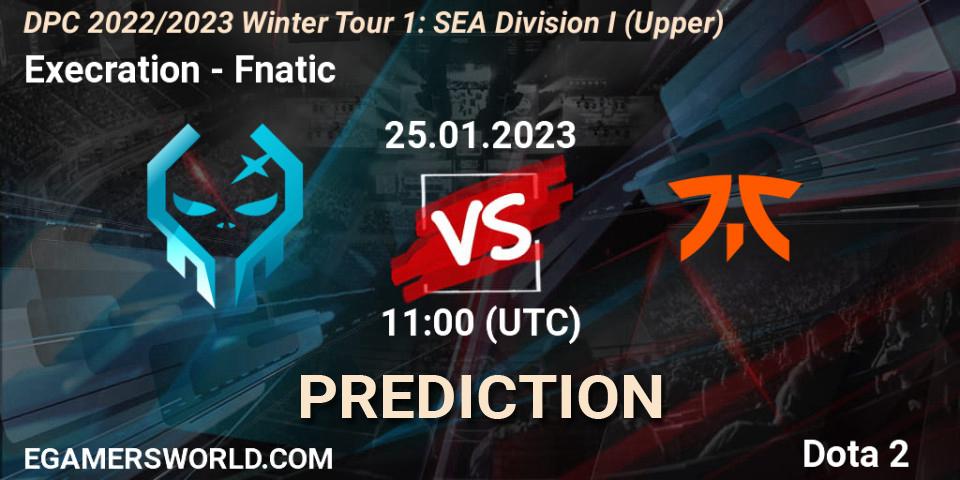 Execration contre Fnatic : prédiction de match. 25.01.23. Dota 2, DPC 2022/2023 Winter Tour 1: SEA Division I (Upper)