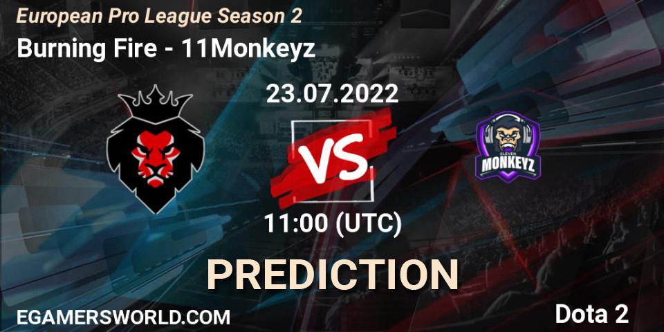 Burning Fire contre 11Monkeyz : prédiction de match. 23.07.22. Dota 2, European Pro League Season 2