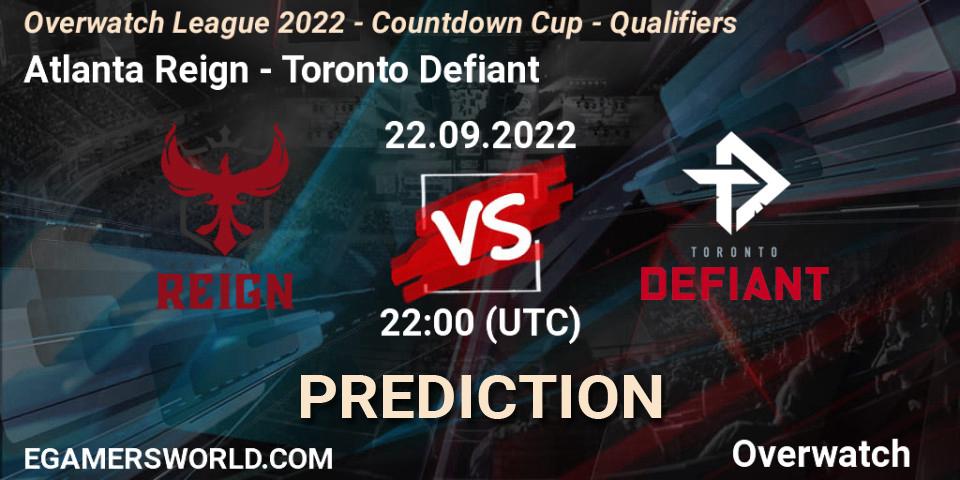 Atlanta Reign contre Toronto Defiant : prédiction de match. 22.09.22. Overwatch, Overwatch League 2022 - Countdown Cup - Qualifiers