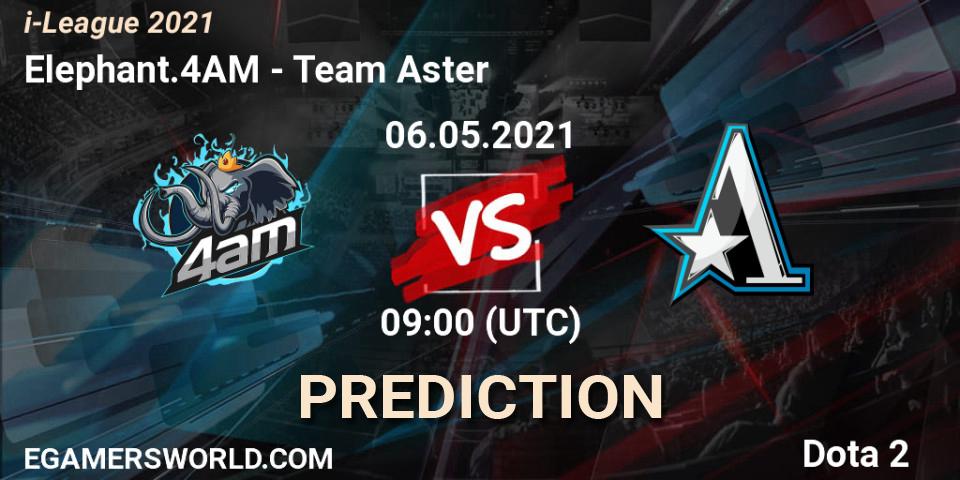 Elephant.4AM contre Team Aster : prédiction de match. 06.05.2021 at 09:10. Dota 2, i-League 2021 Season 1