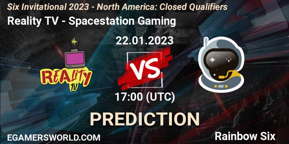 Reality TV contre Spacestation Gaming : prédiction de match. 22.01.2023 at 17:00. Rainbow Six, Six Invitational 2023 - North America: Closed Qualifiers