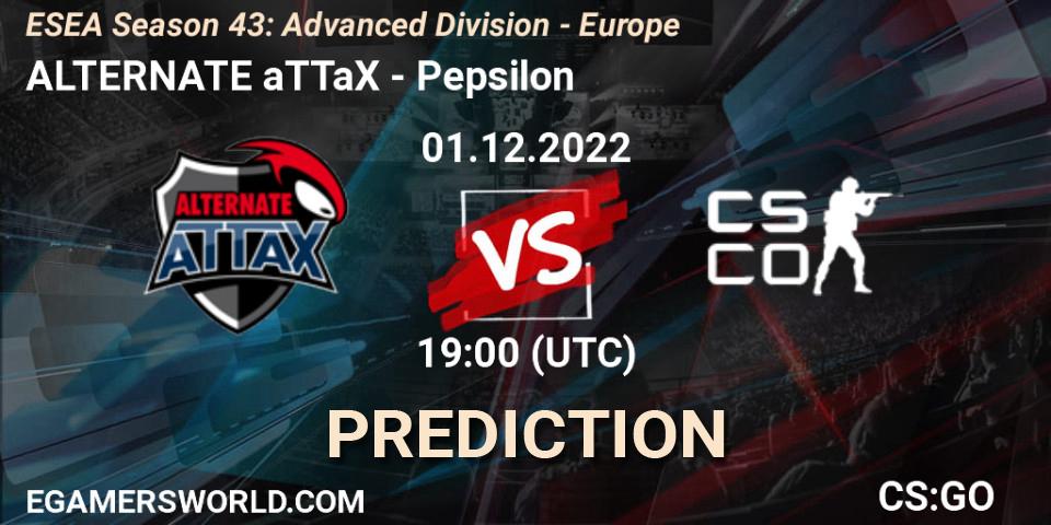 ALTERNATE aTTaX contre Pepsilon : prédiction de match. 01.12.22. CS2 (CS:GO), ESEA Season 43: Advanced Division - Europe