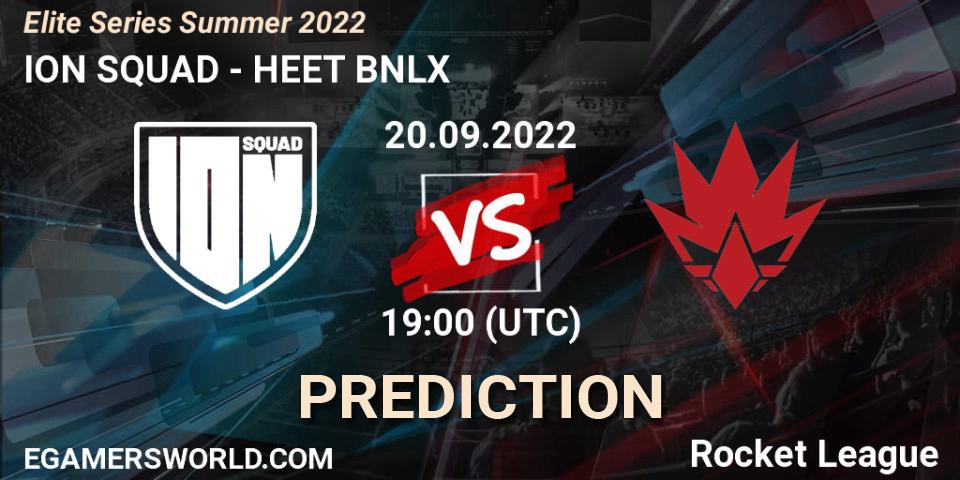 ION SQUAD contre HEET BNLX : prédiction de match. 20.09.2022 at 19:00. Rocket League, Elite Series Summer 2022