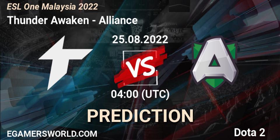 Thunder Awaken contre Alliance : prédiction de match. 25.08.22. Dota 2, ESL One Malaysia 2022