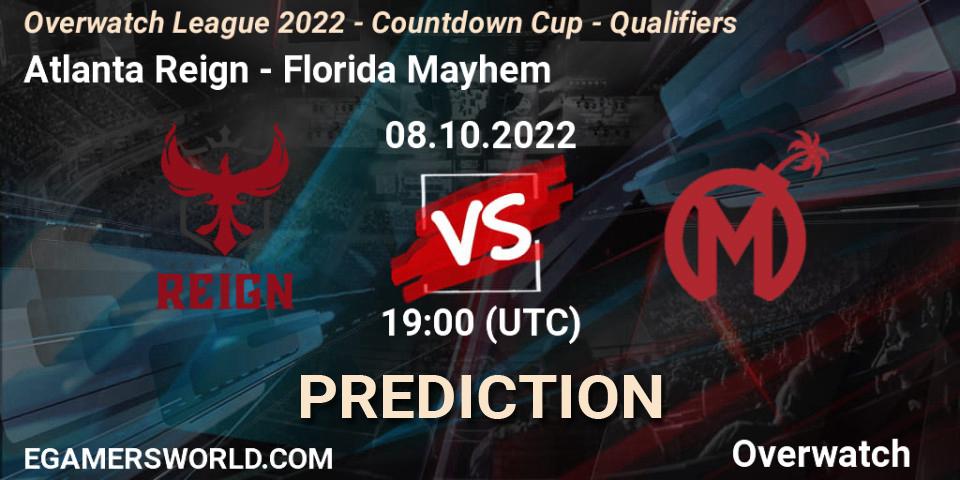 Atlanta Reign contre Florida Mayhem : prédiction de match. 08.10.22. Overwatch, Overwatch League 2022 - Countdown Cup - Qualifiers