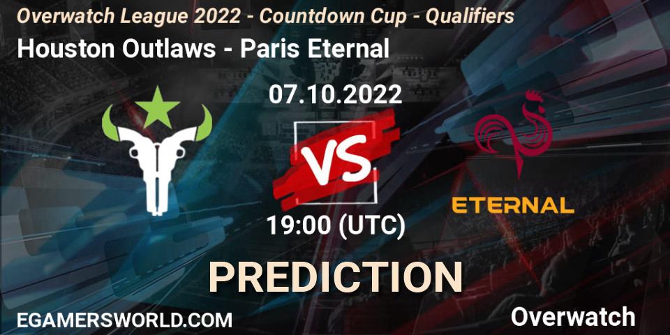 Houston Outlaws contre Paris Eternal : prédiction de match. 07.10.22. Overwatch, Overwatch League 2022 - Countdown Cup - Qualifiers